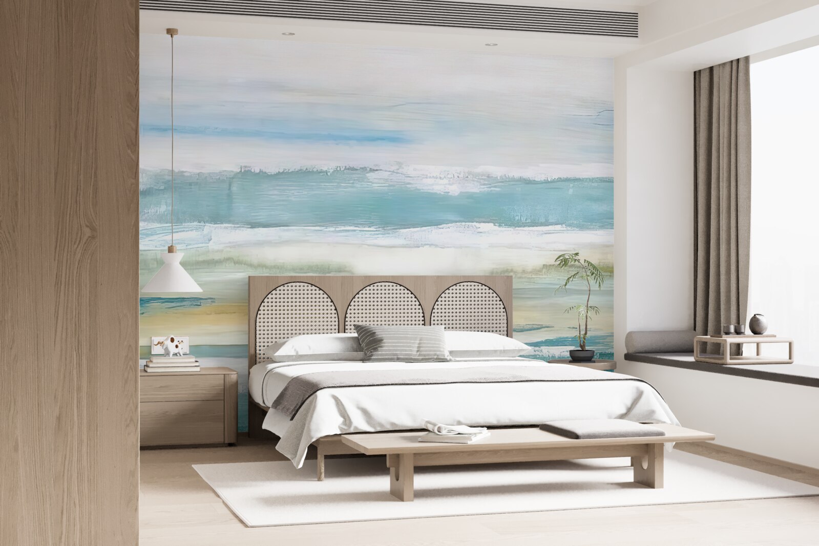 Papier peint traits abstraits multicolores