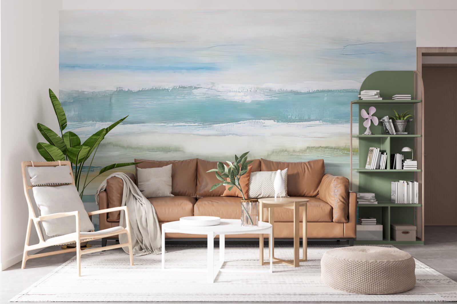 Papier peint traits abstraits multicolores