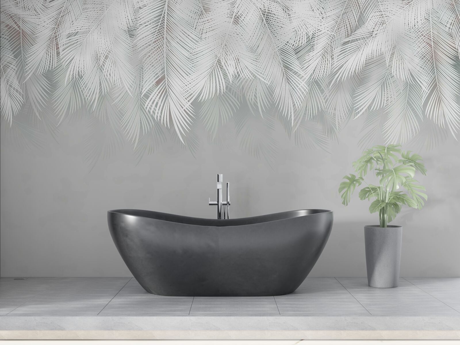 Papier peint des plumes blanches comme la neige qui pendent