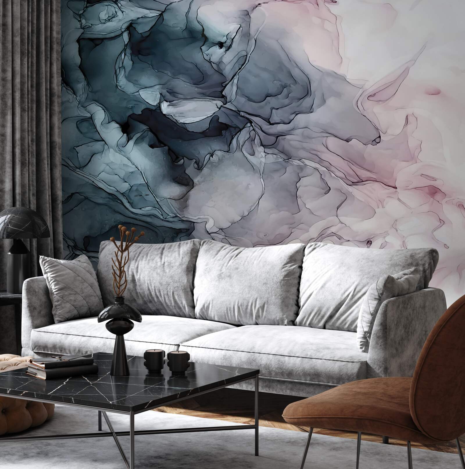 Papier peint marques d'aquarelle multicolores