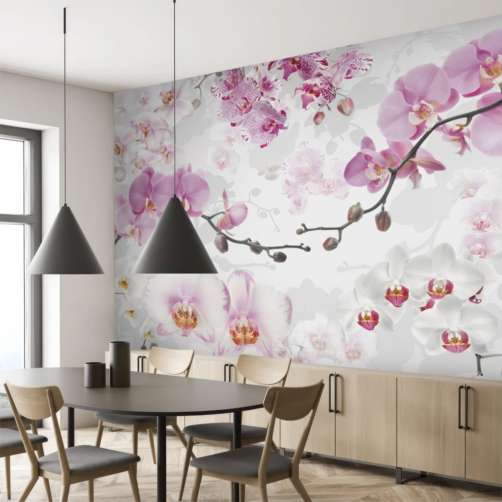 Papier peint branches d'orchidées