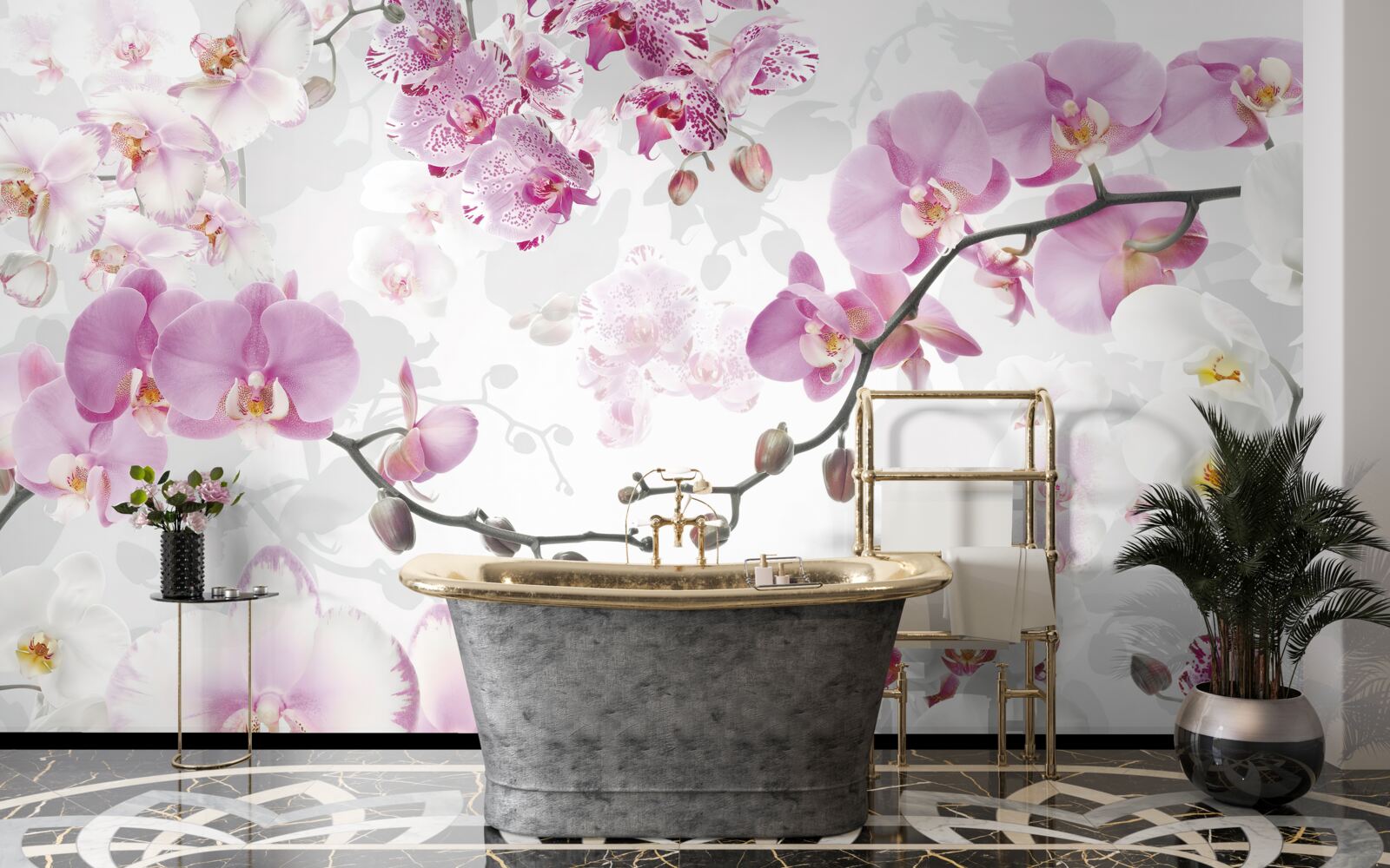 Papier peint branches d'orchidées