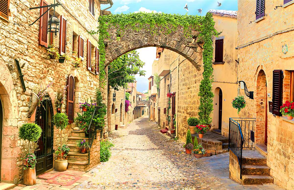 Papier peint une rue d'une ville historique