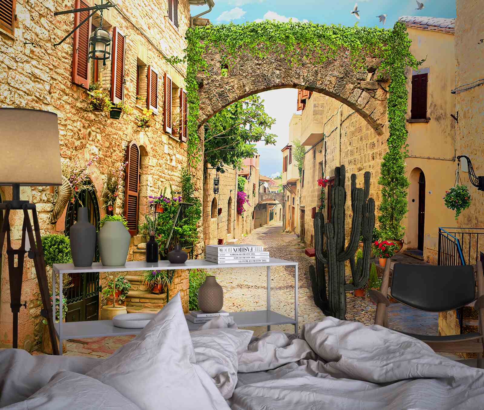 Papier peint une rue d'une ville historique