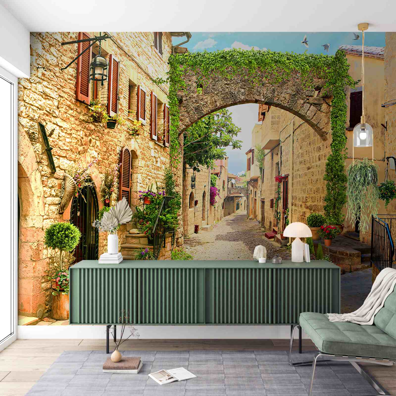 Papier peint une rue d'une ville historique