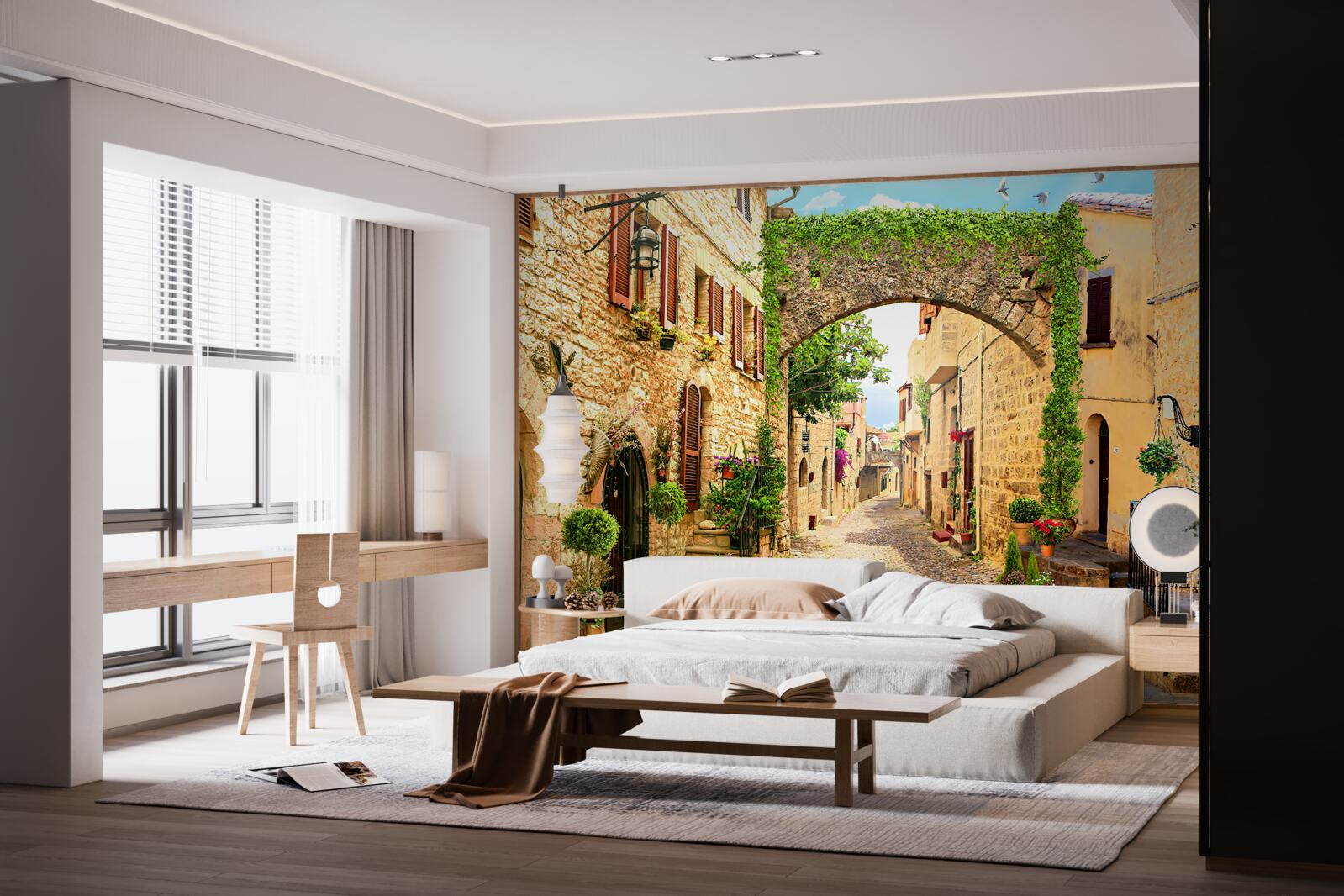 Papier peint une rue d'une ville historique