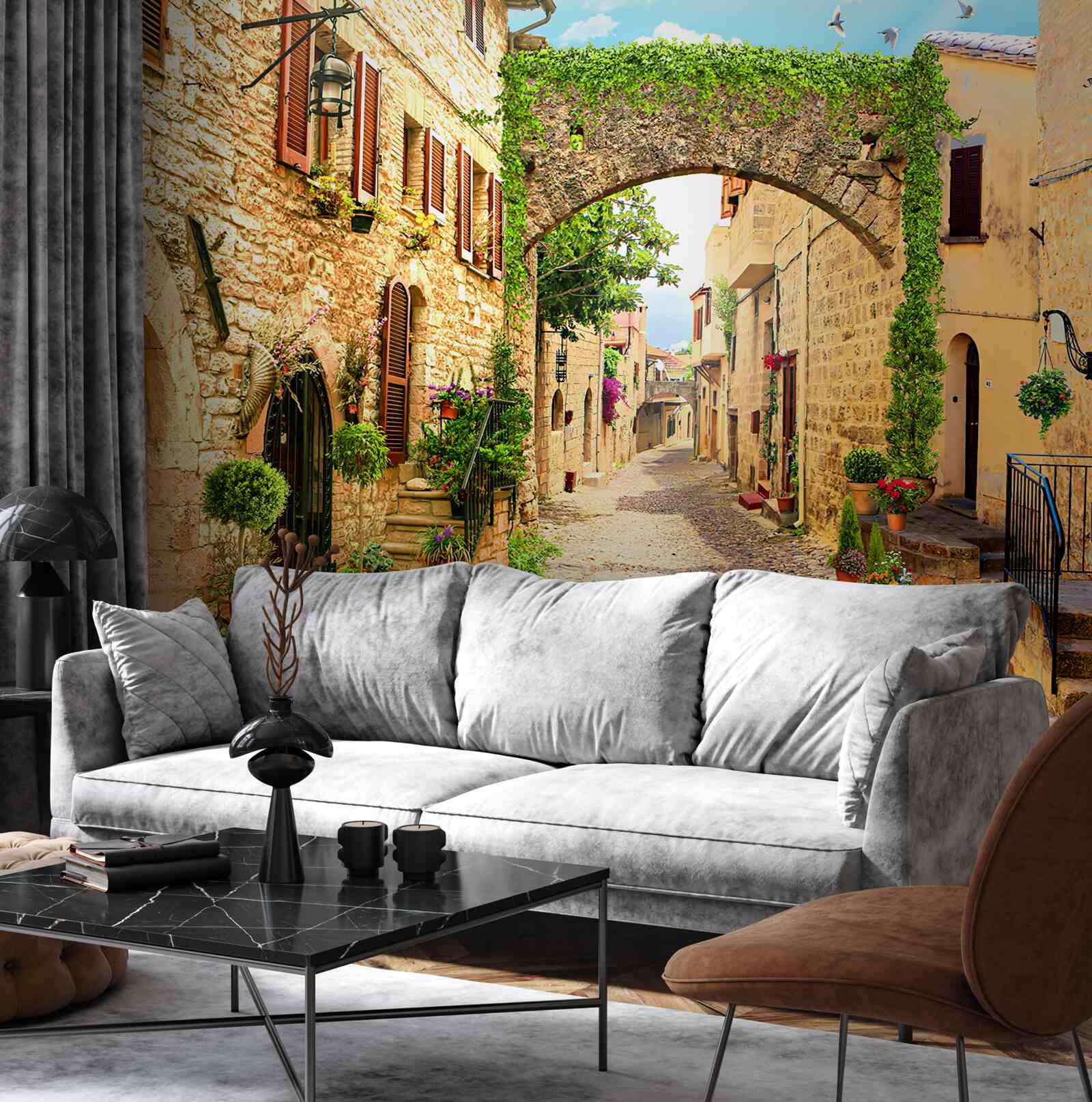 Papier peint une rue d'une ville historique