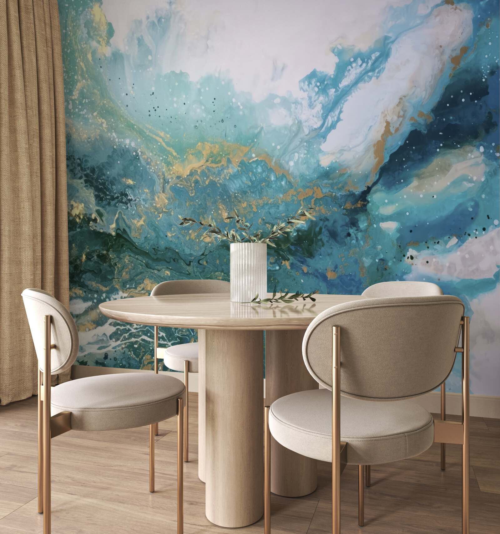 Papier peint traits sombres de peintures abstraites