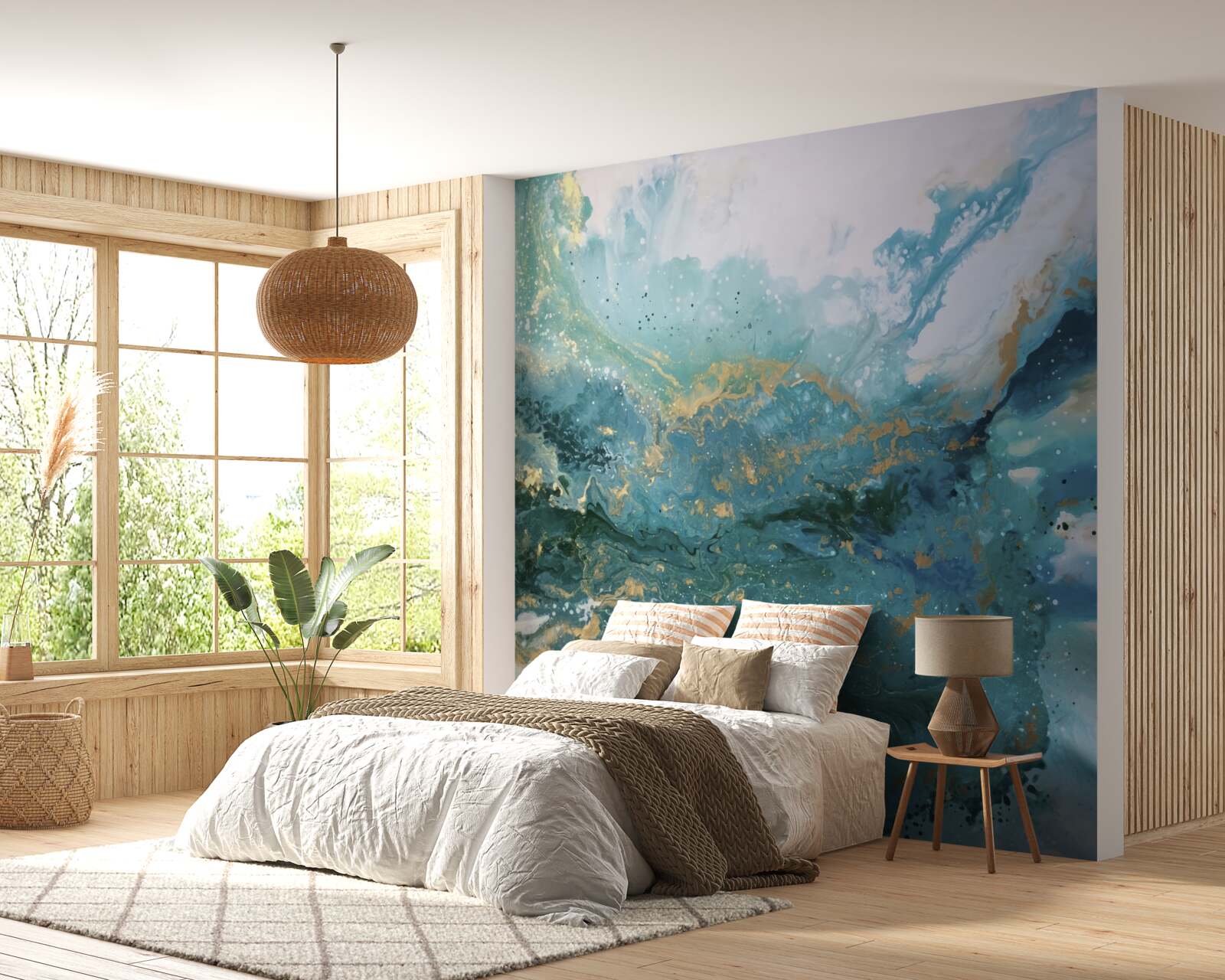 Papier peint traits sombres de peintures abstraites