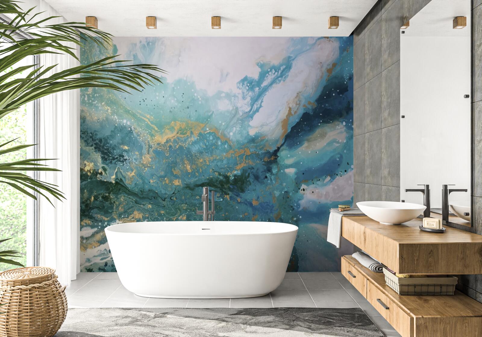 Papier peint traits sombres de peintures abstraites