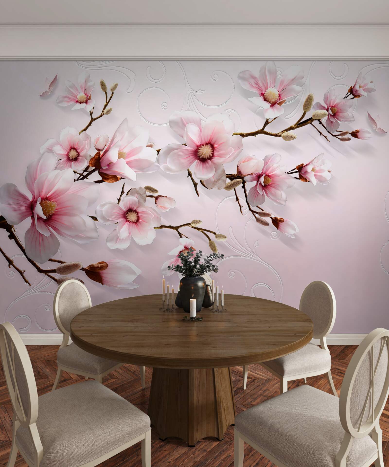 Papier peint peinture de fond avec motif floral