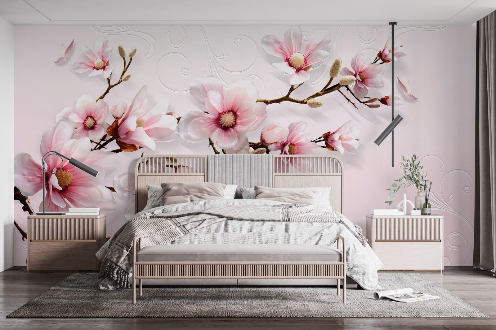 Papier peint peinture de fond avec motif floral