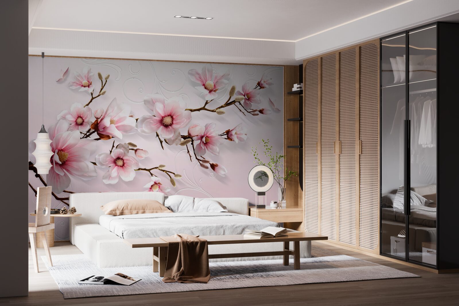 Papier peint peinture de fond avec motif floral