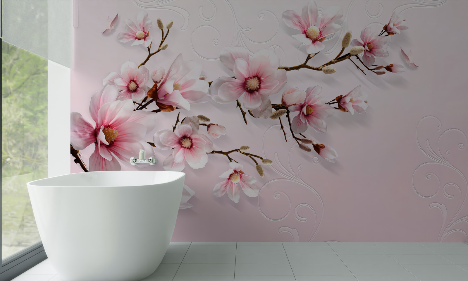 Papier peint peinture de fond avec motif floral