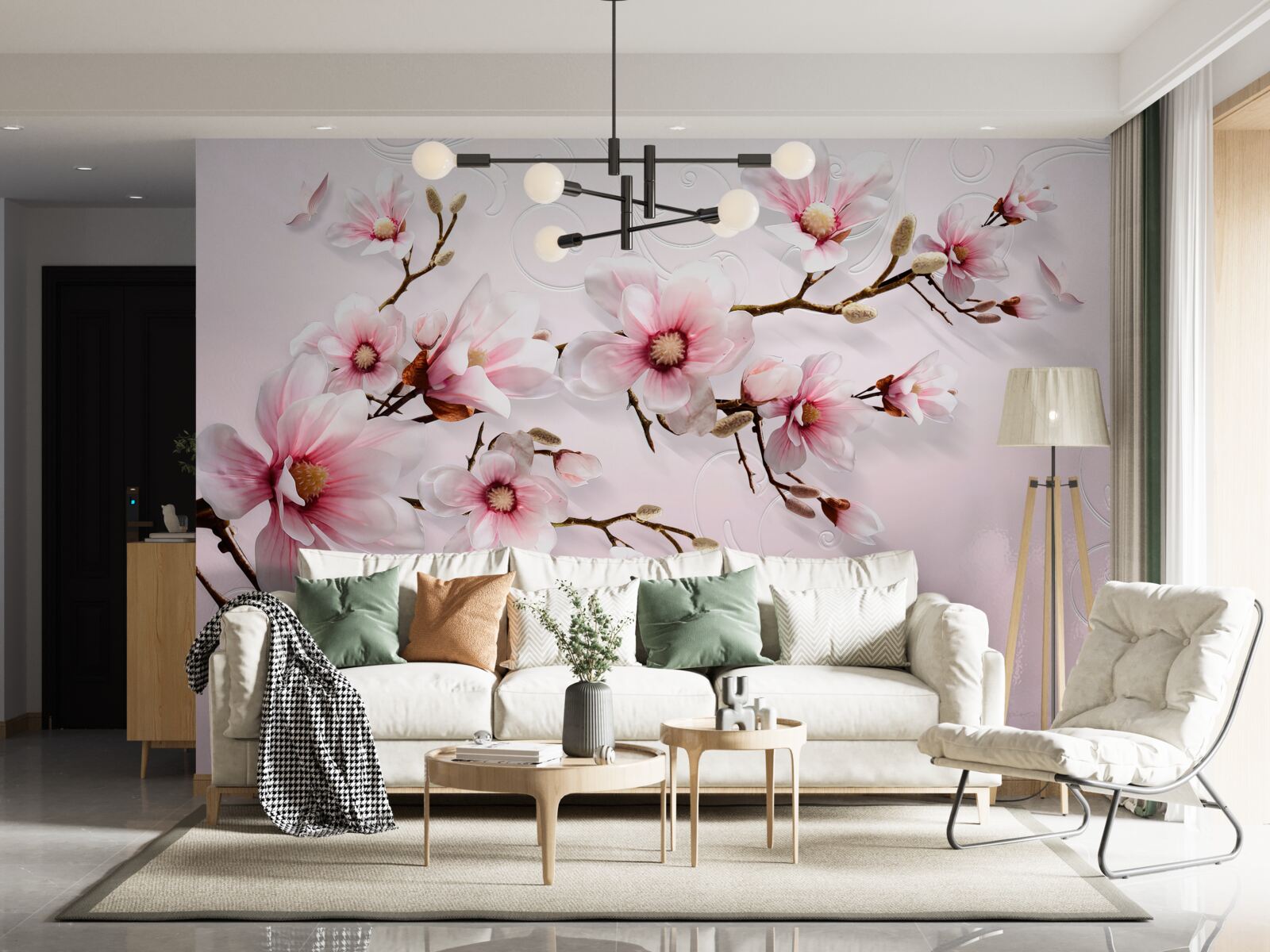 Papier peint peinture de fond avec motif floral