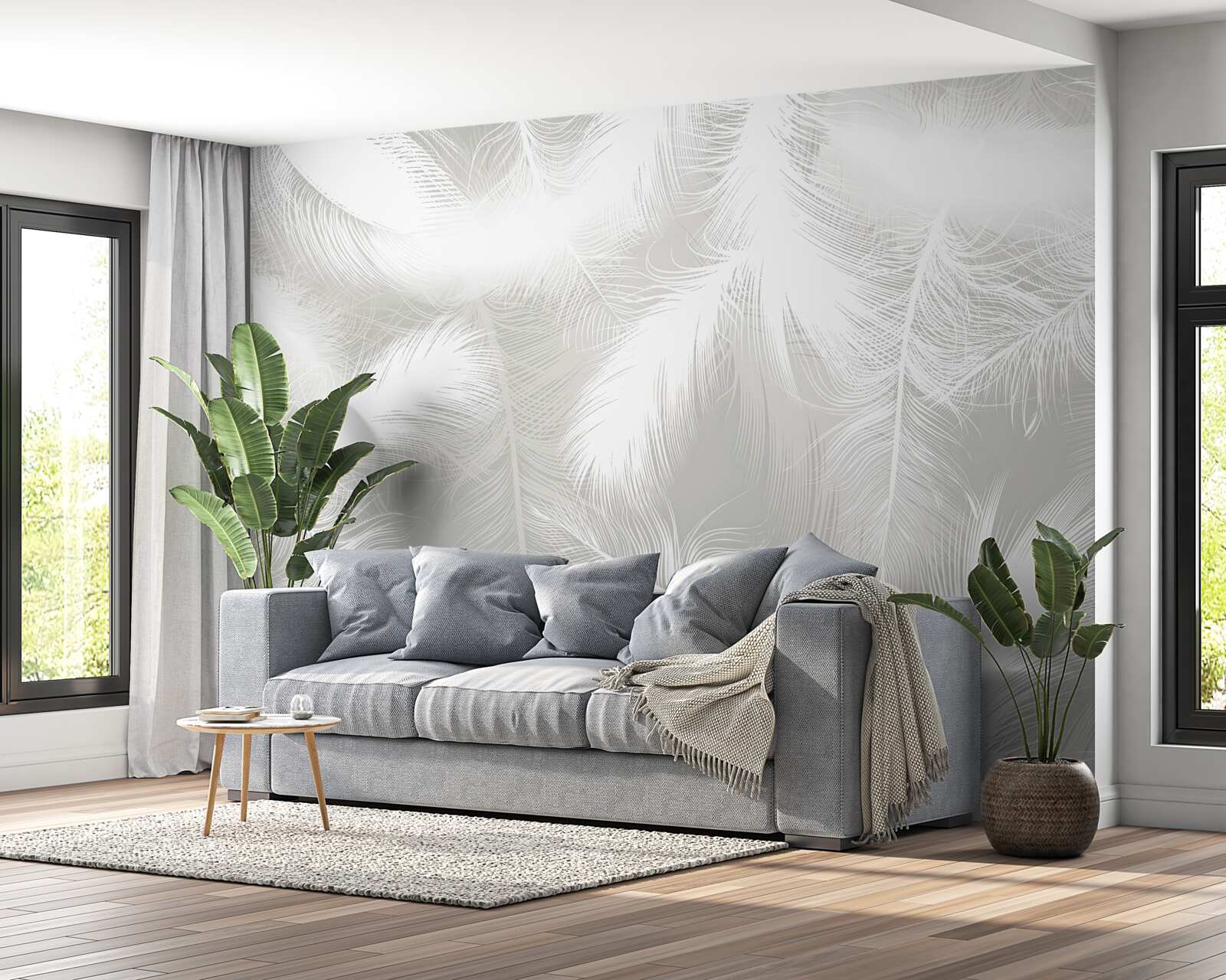 Papier peint plumes blanches en arrière-plan