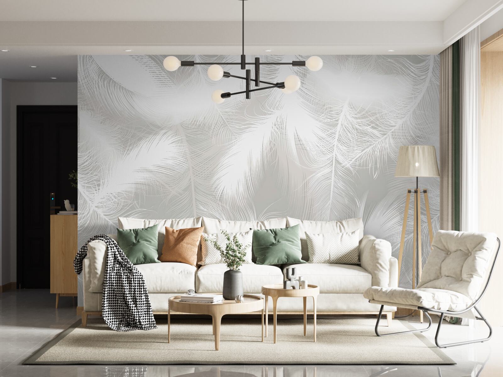 Papier peint plumes blanches en arrière-plan