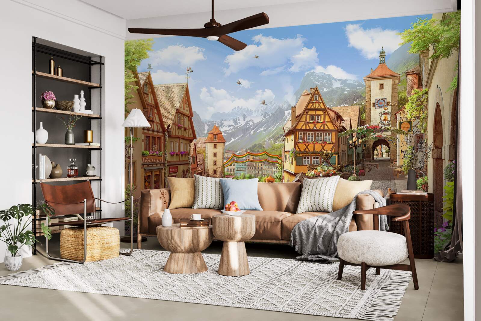 Papier peint petite ville agréable