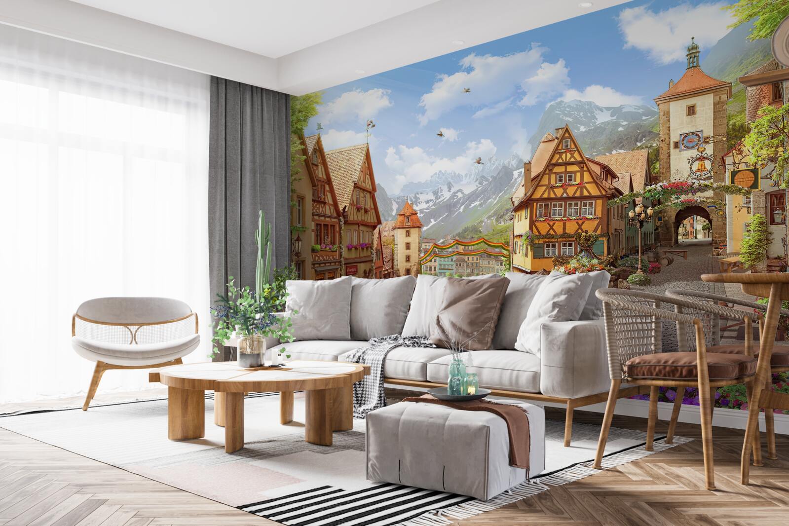 Papier peint petite ville agréable