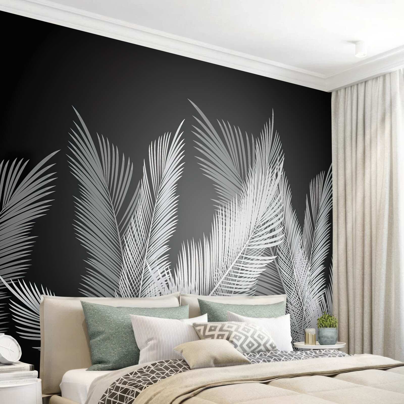 Papier peint grandes feuilles élégantes