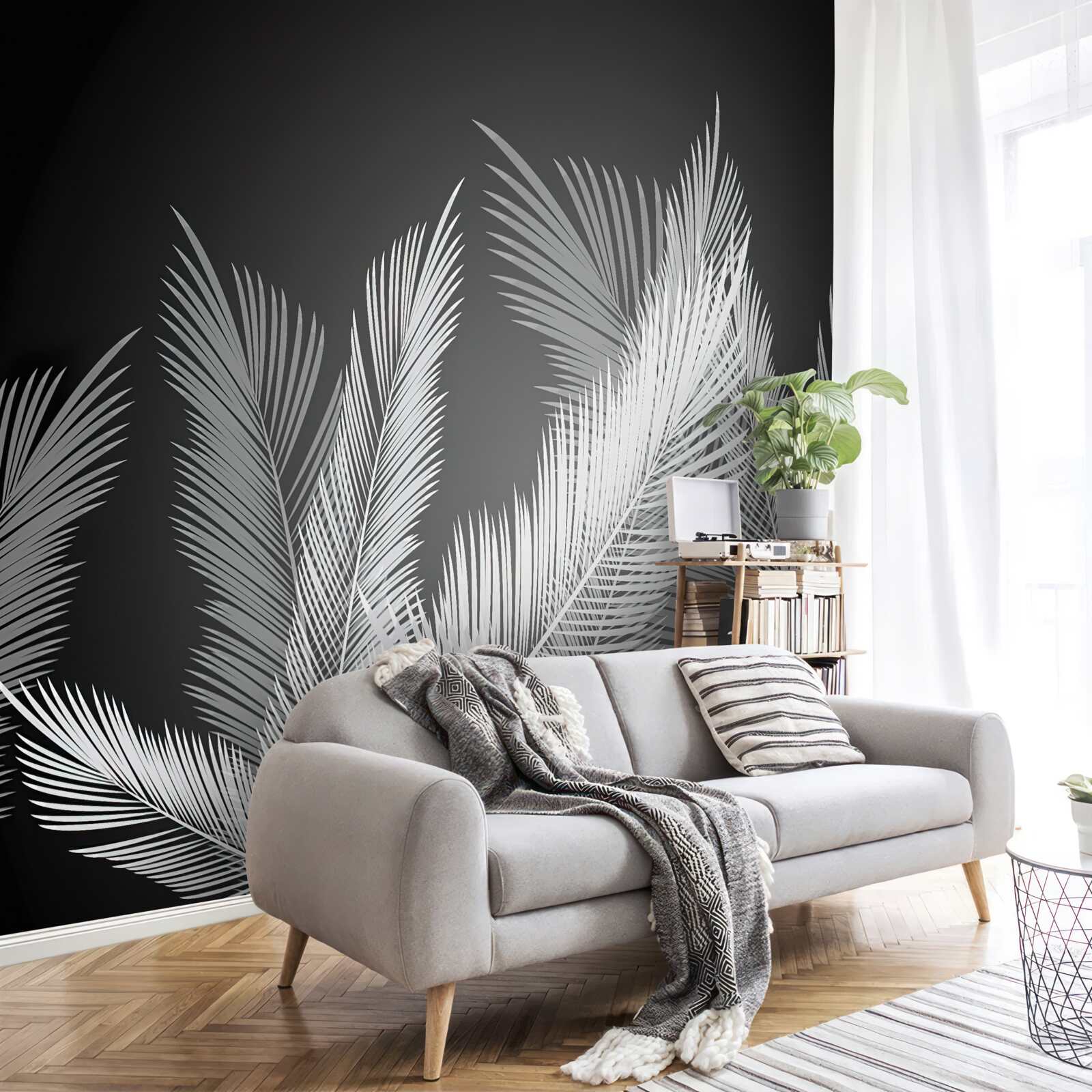 Papier peint grandes feuilles élégantes