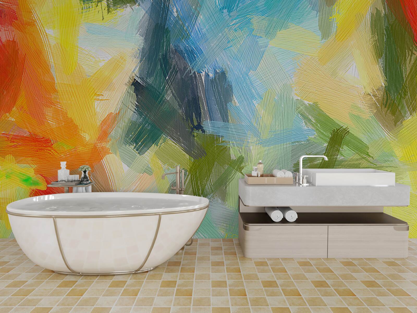 Papier peint image en différentes couleurs