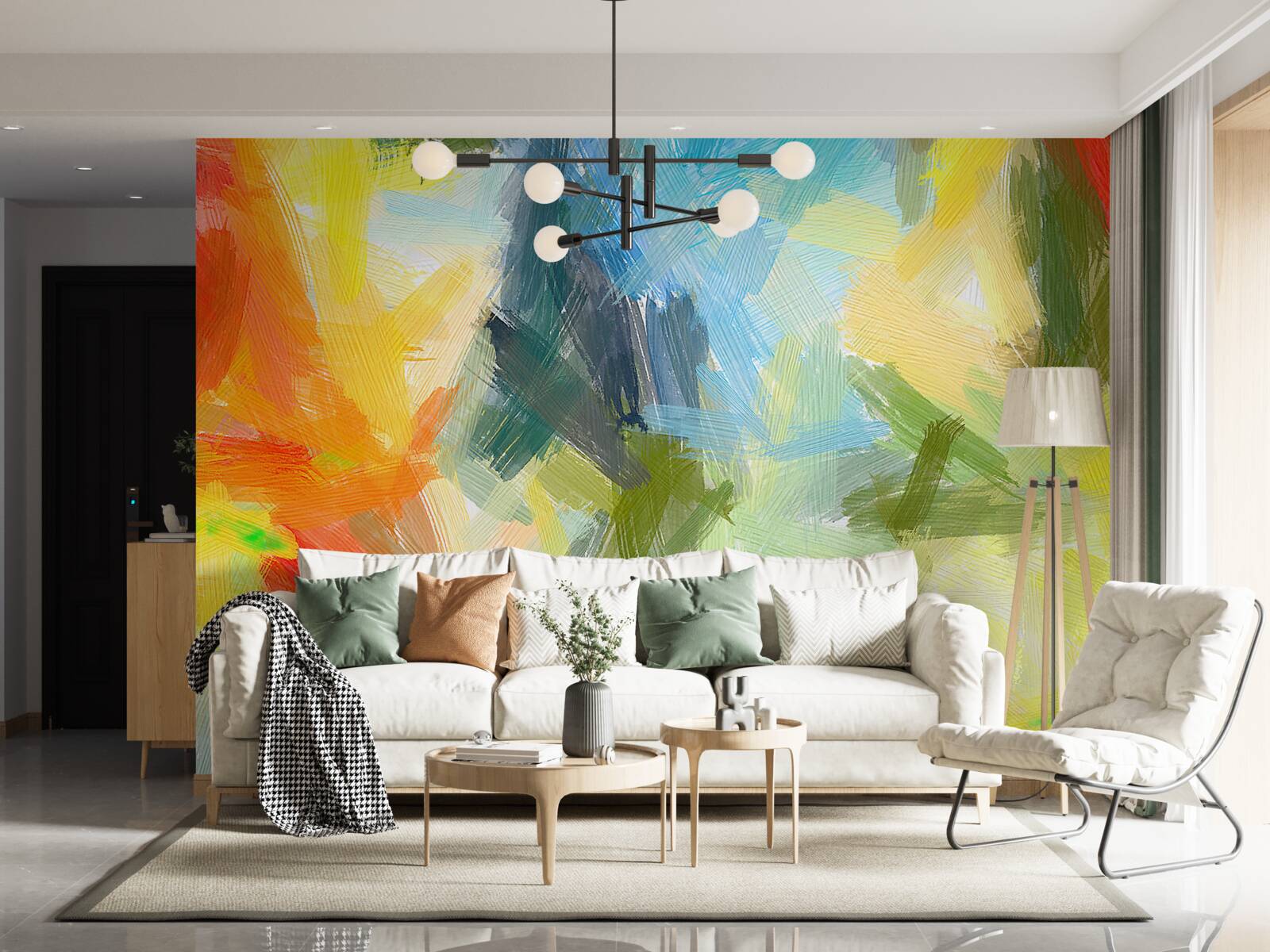 Papier peint image en différentes couleurs