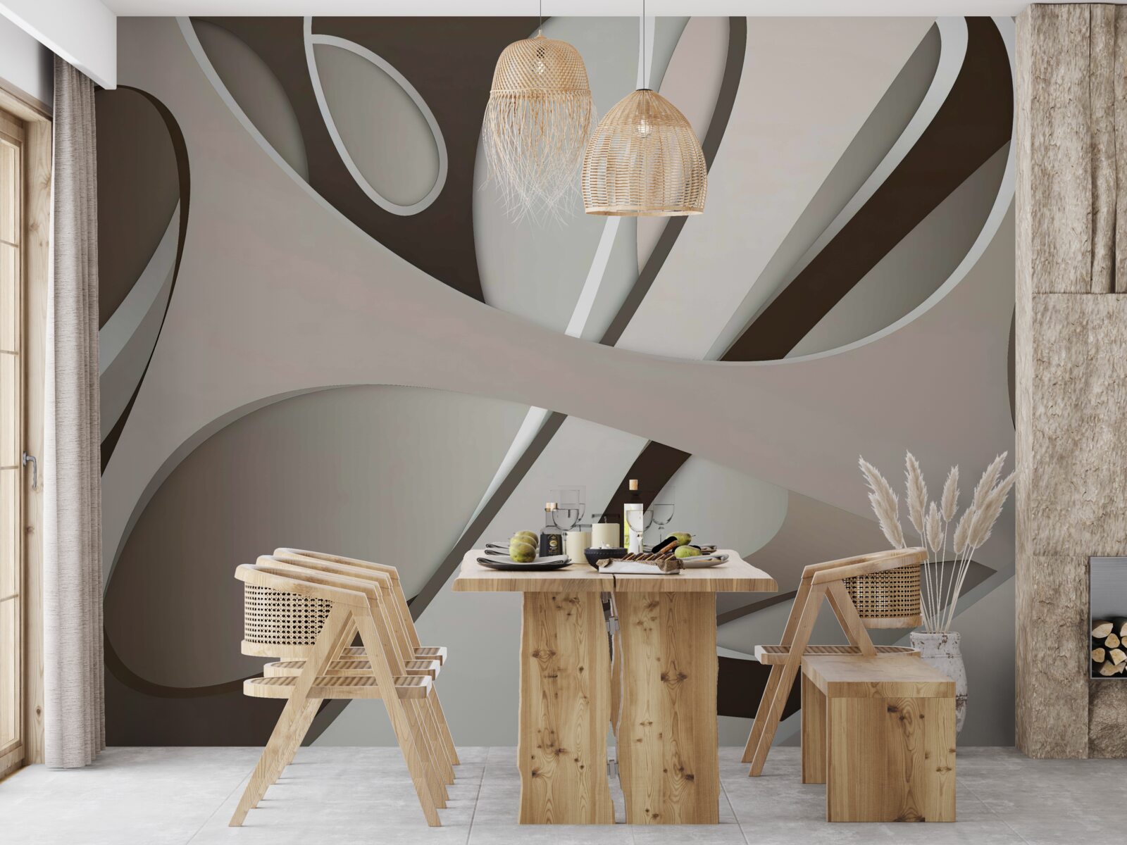 Papier peint forme abstraite lumineuse