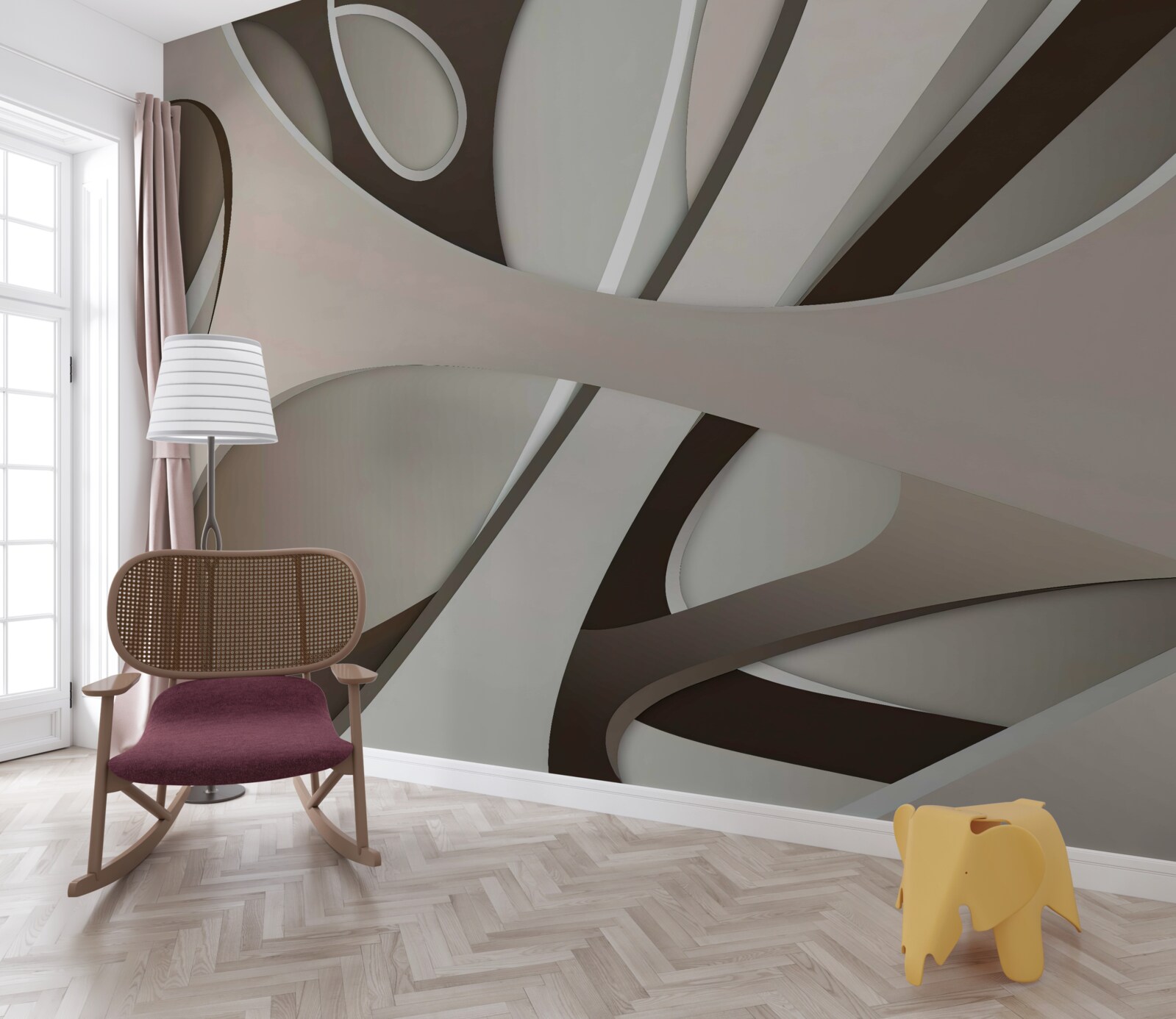 Papier peint forme abstraite lumineuse