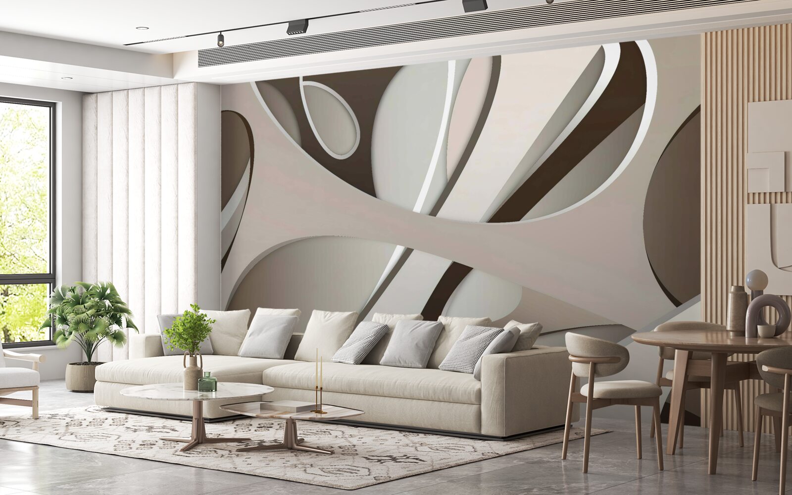 Papier peint forme abstraite lumineuse