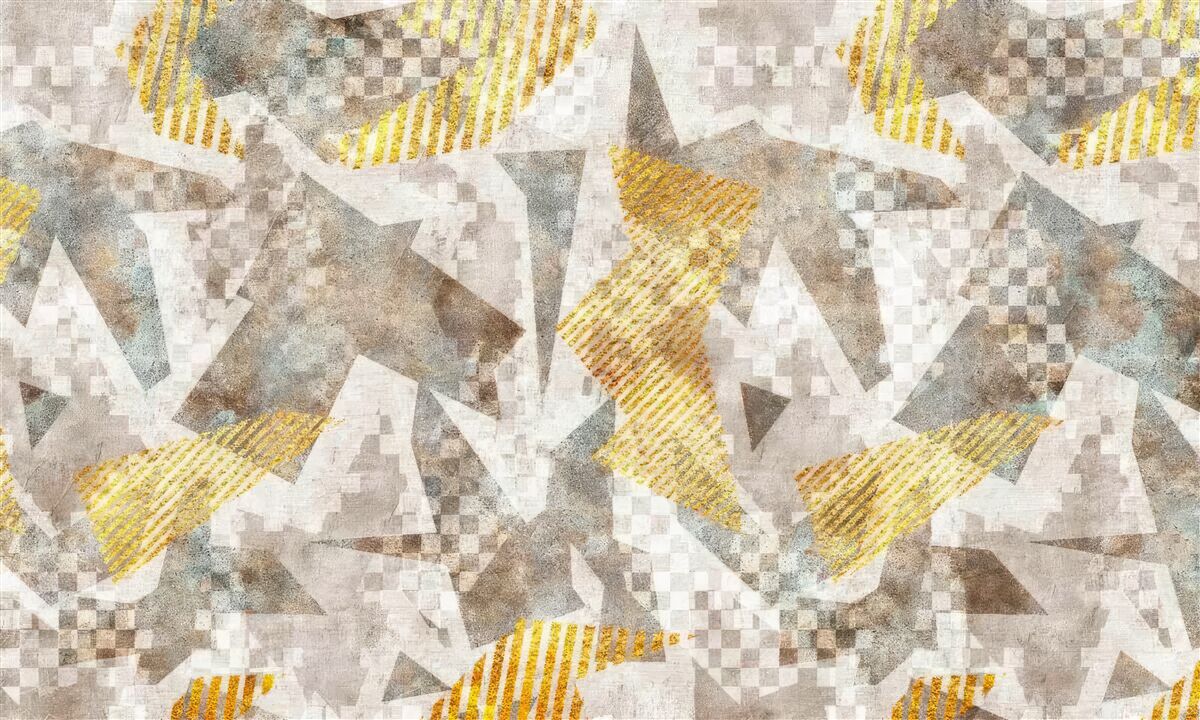 Papier peint des figures aux formes et couleurs abstraites