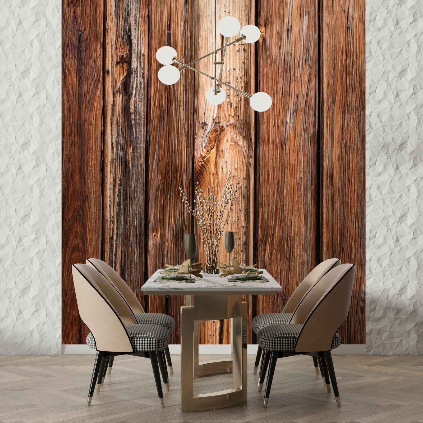 Papier peint fragment de clôture en bois