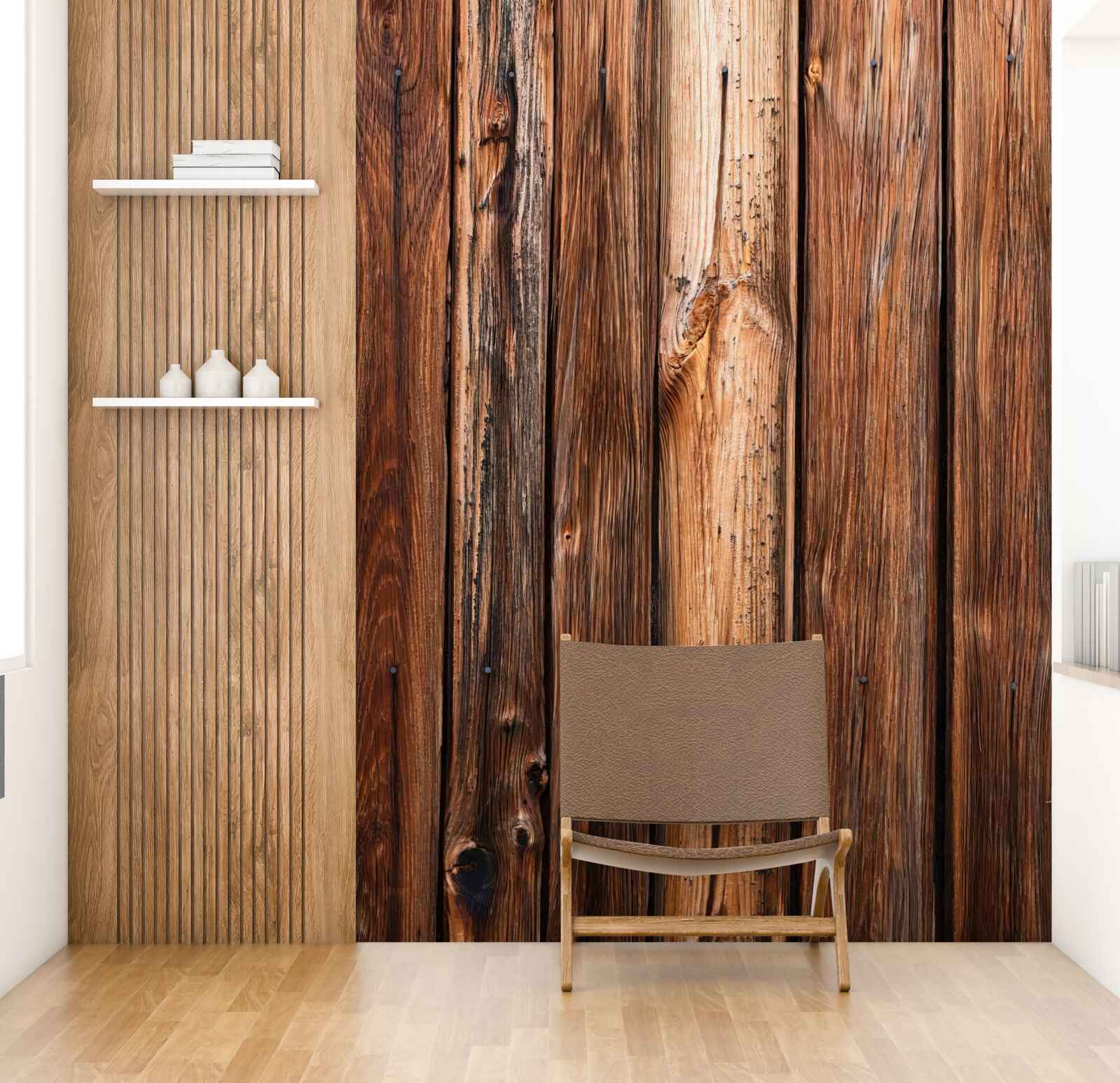 Papier peint fragment de clôture en bois