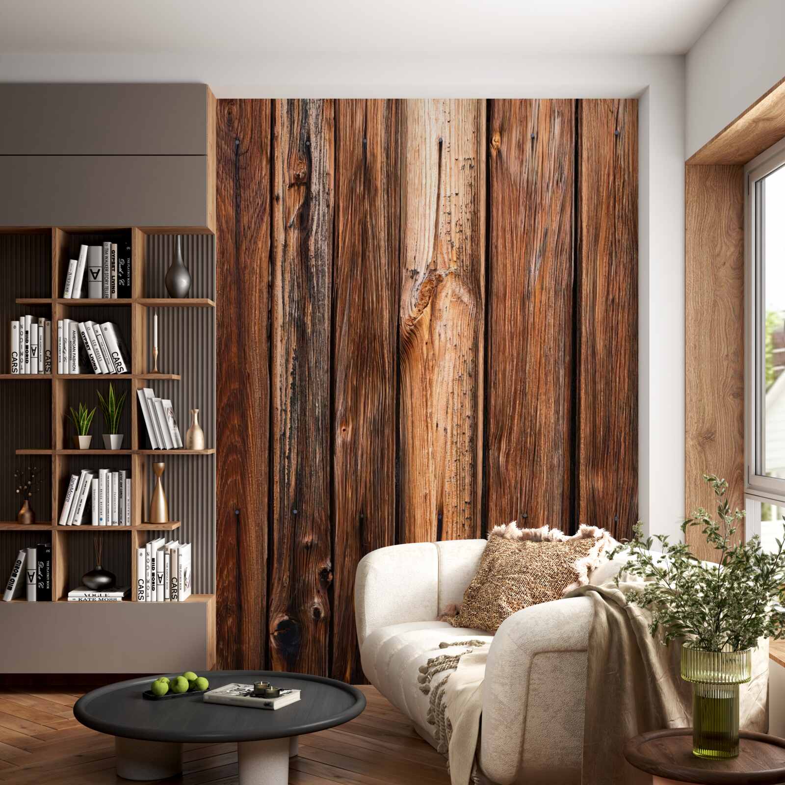 Papier peint fragment de clôture en bois