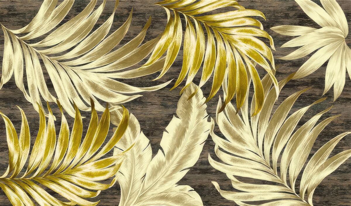 Papier peint grande feuille d'or