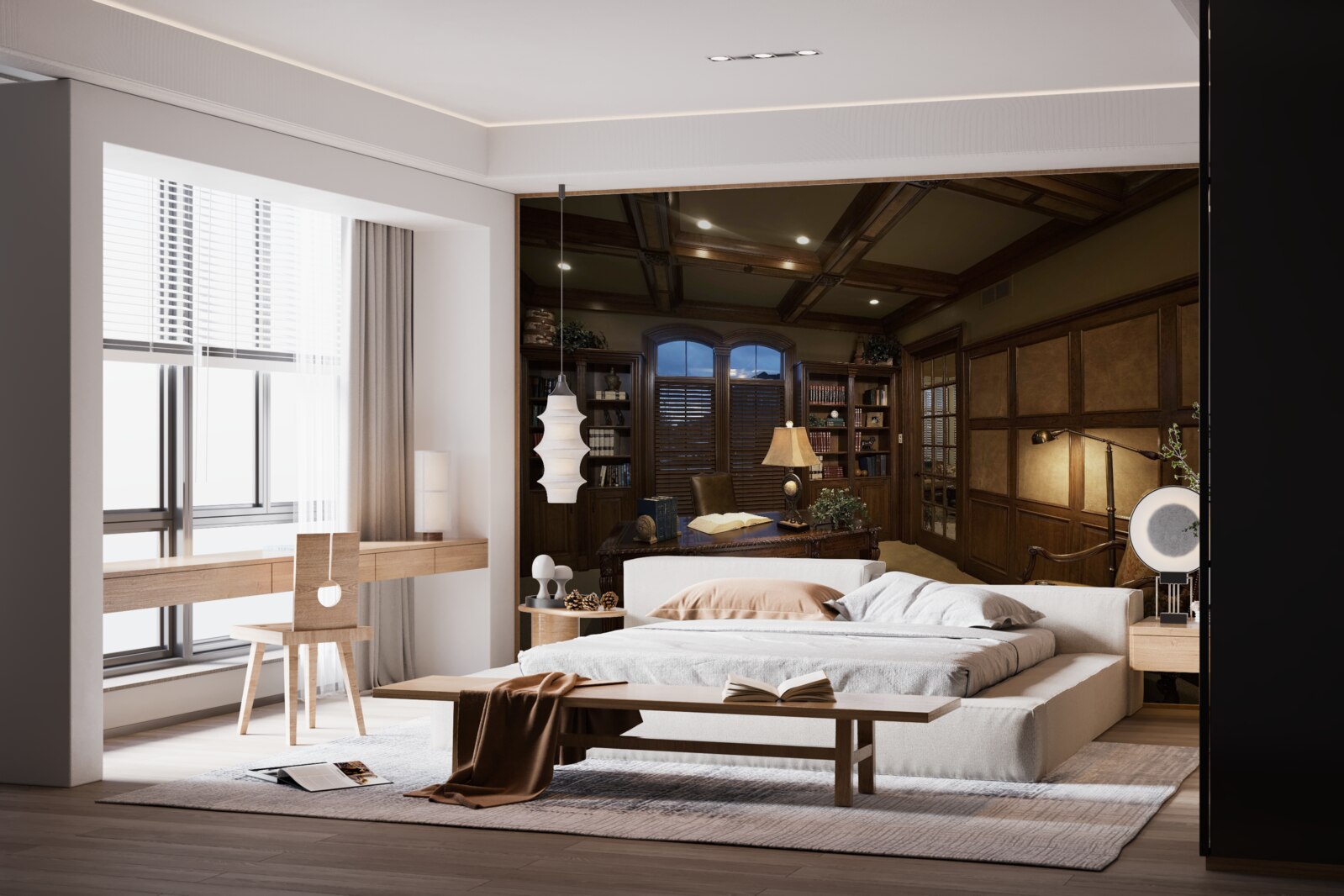 Papier peint bureau à domicile avec équipement