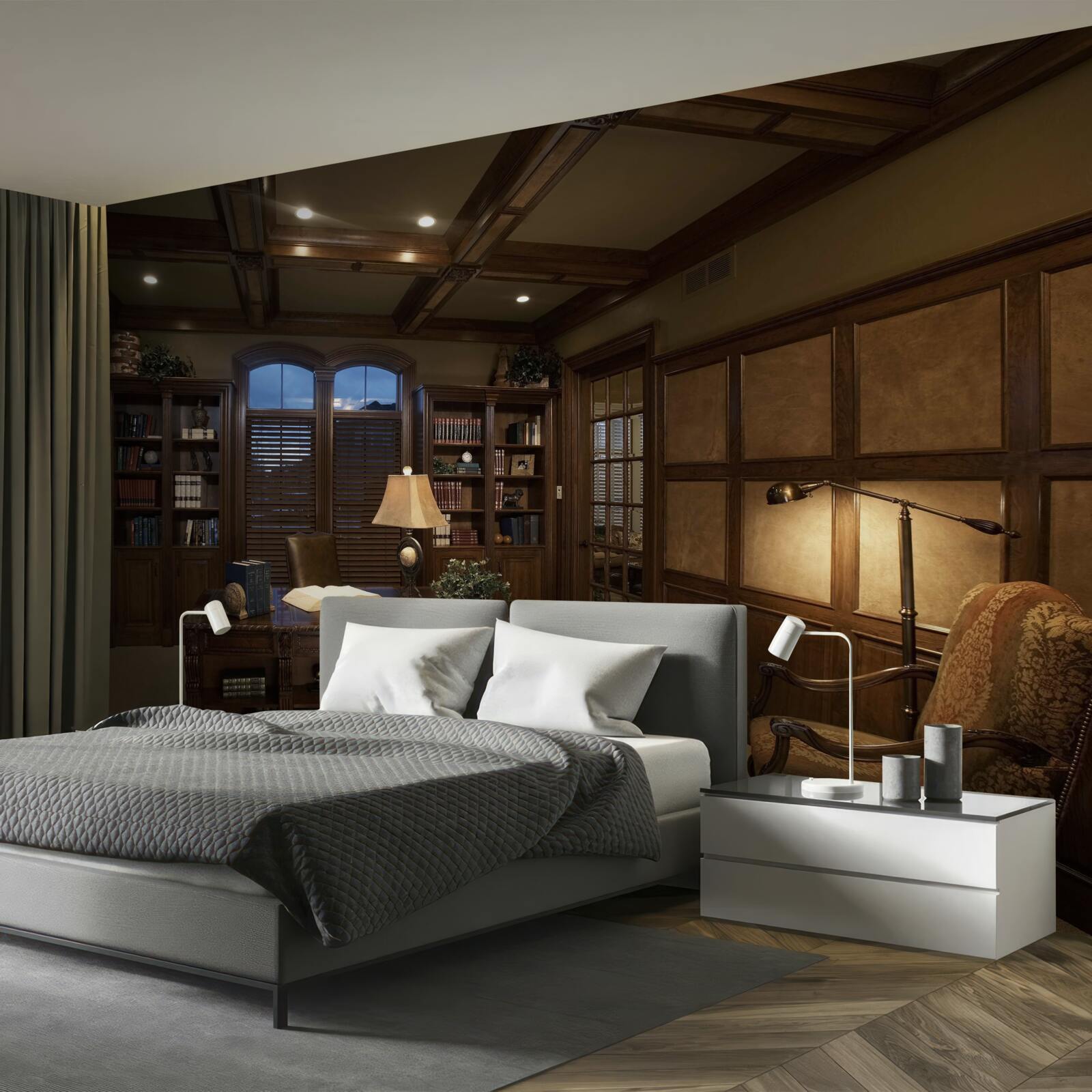 Papier peint bureau à domicile avec équipement