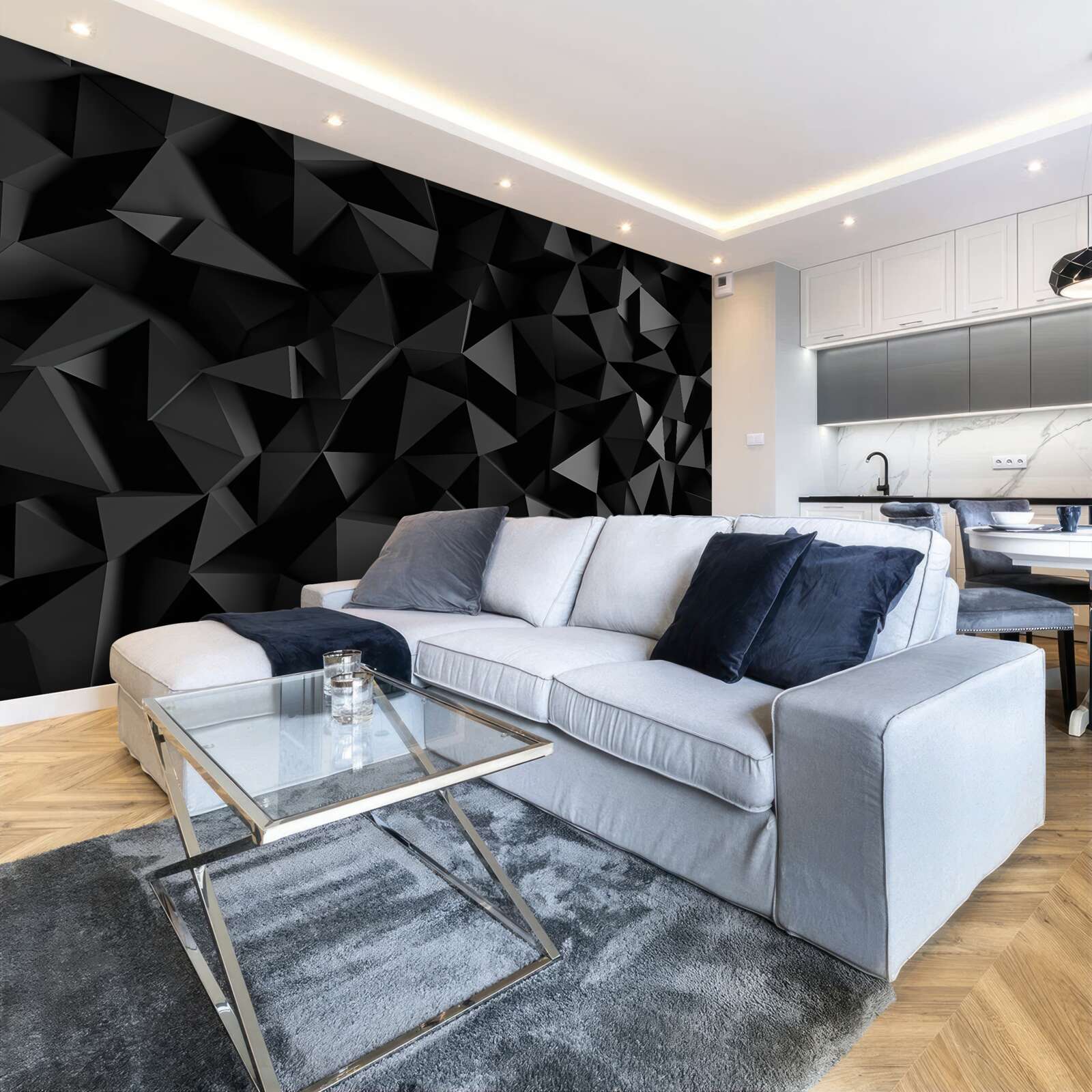 Papier peint composition de formes géométriques