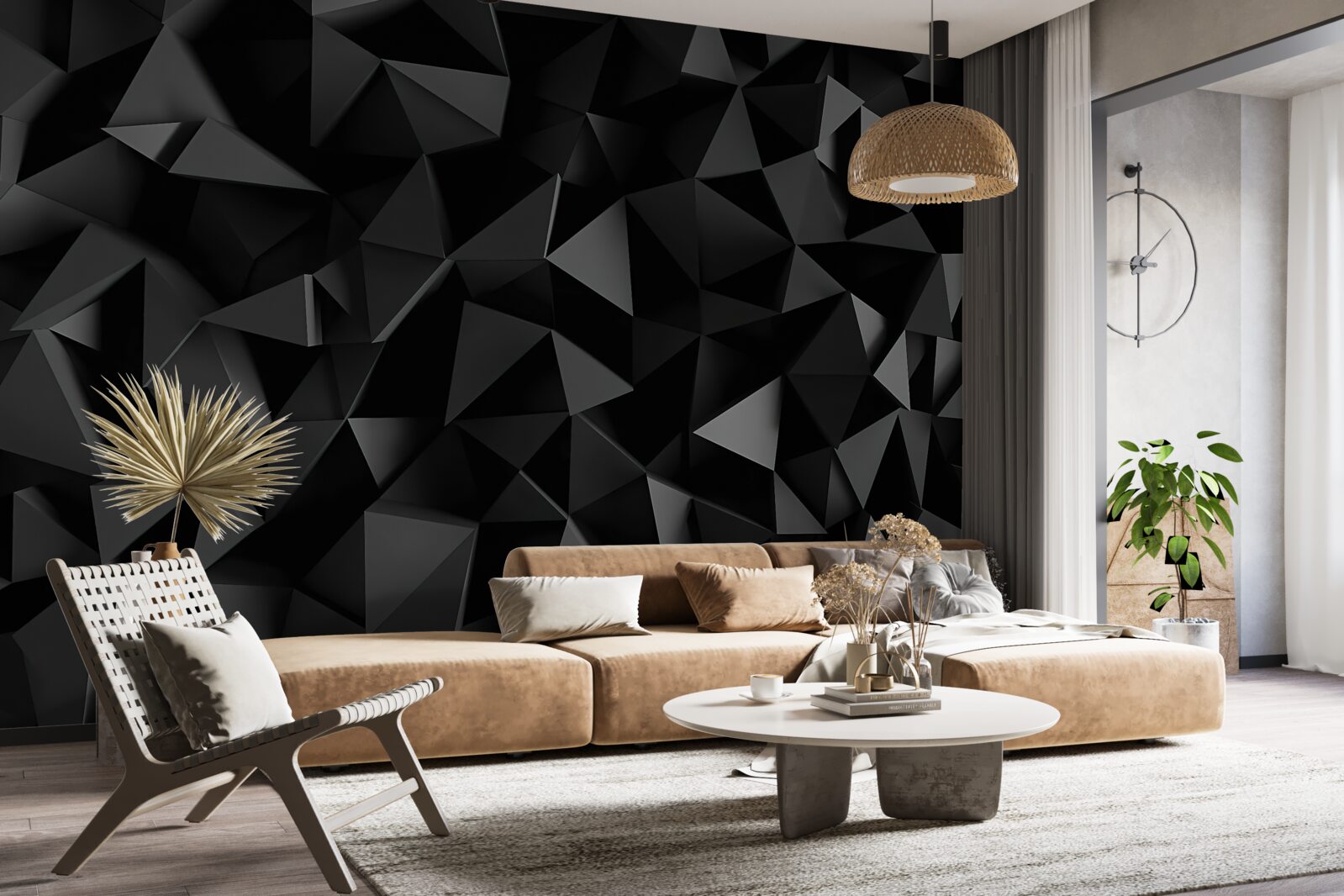 Papier peint composition de formes géométriques