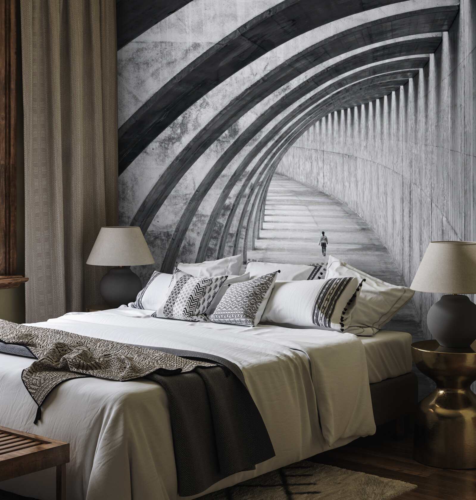 Papier peint unité devant les murs majestueux du bâtiment