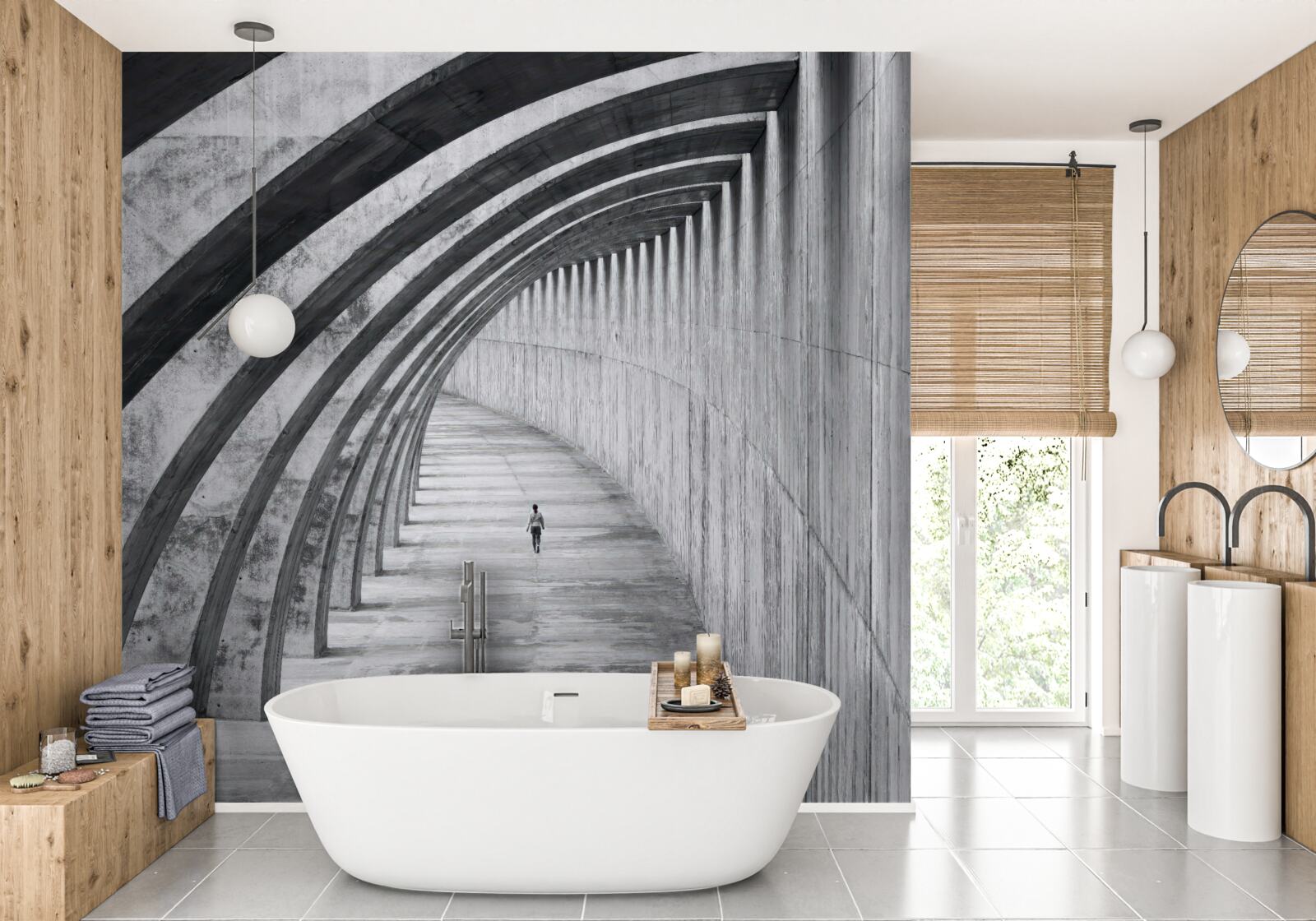 Papier peint unité devant les murs majestueux du bâtiment