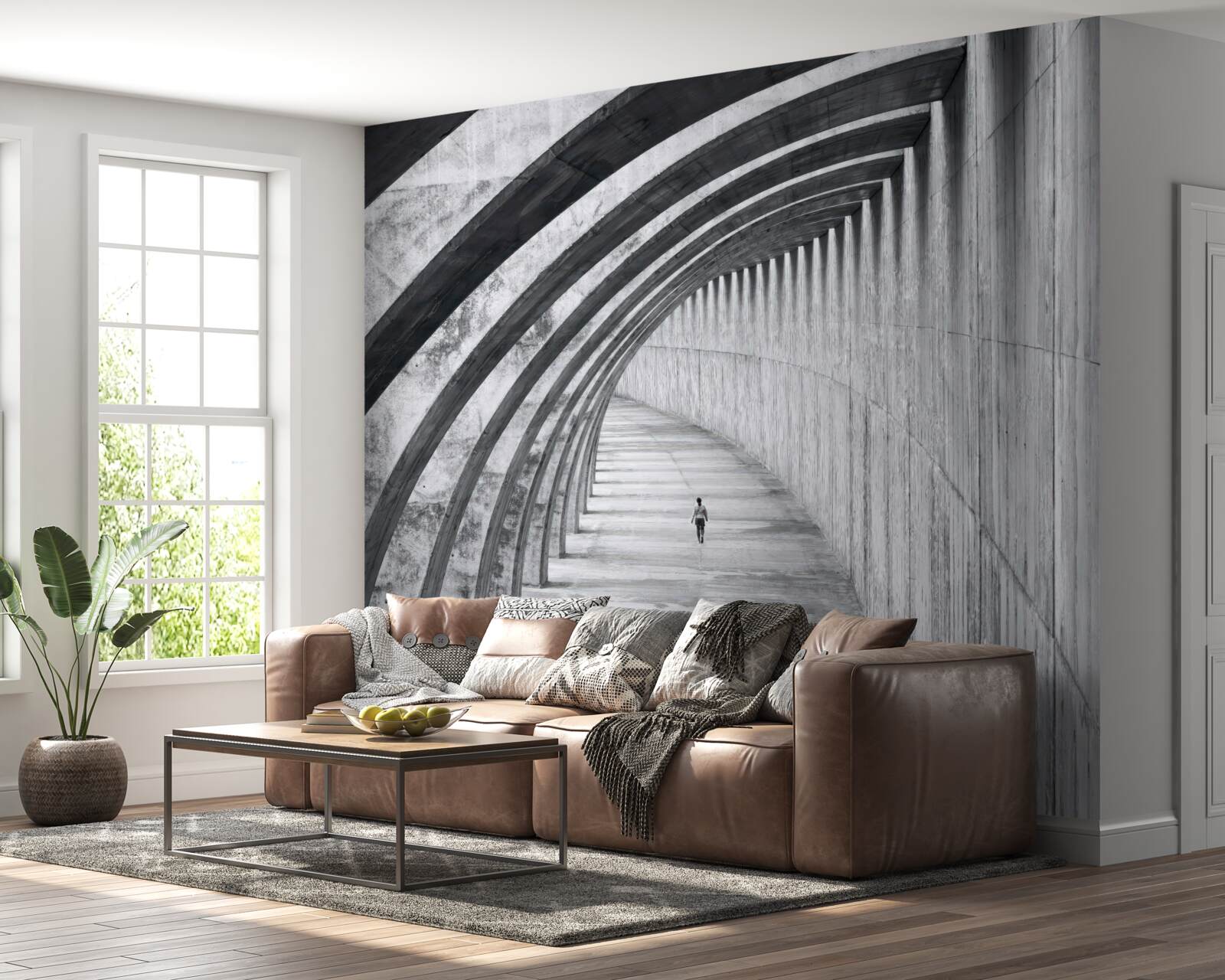 Papier peint unité devant les murs majestueux du bâtiment