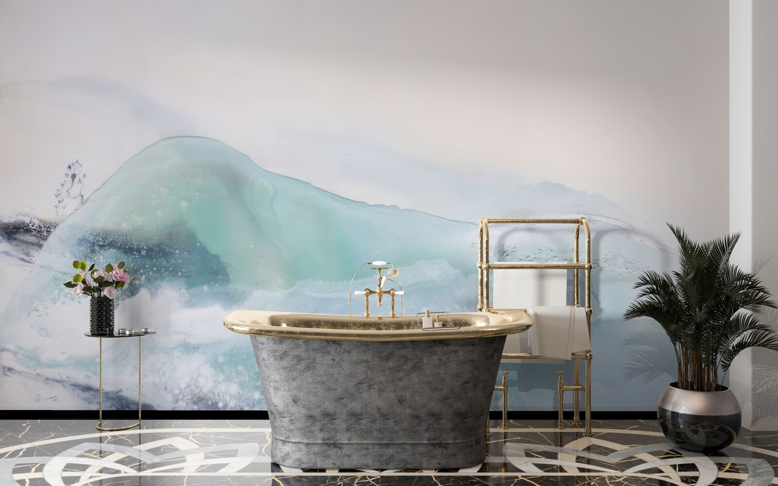 Papier peint mer déchaînée sans fin