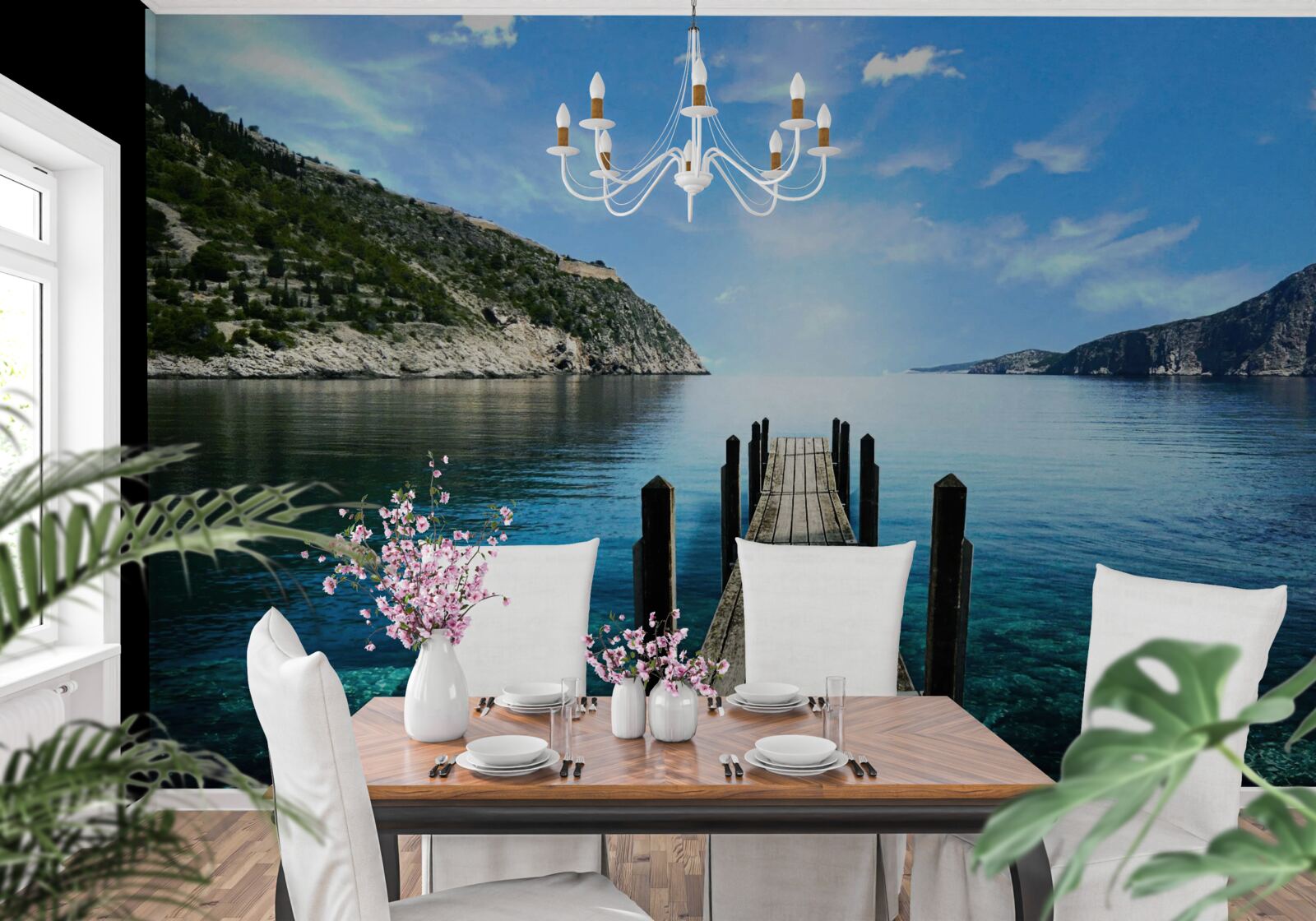 Papier peint passage menant à l'eau