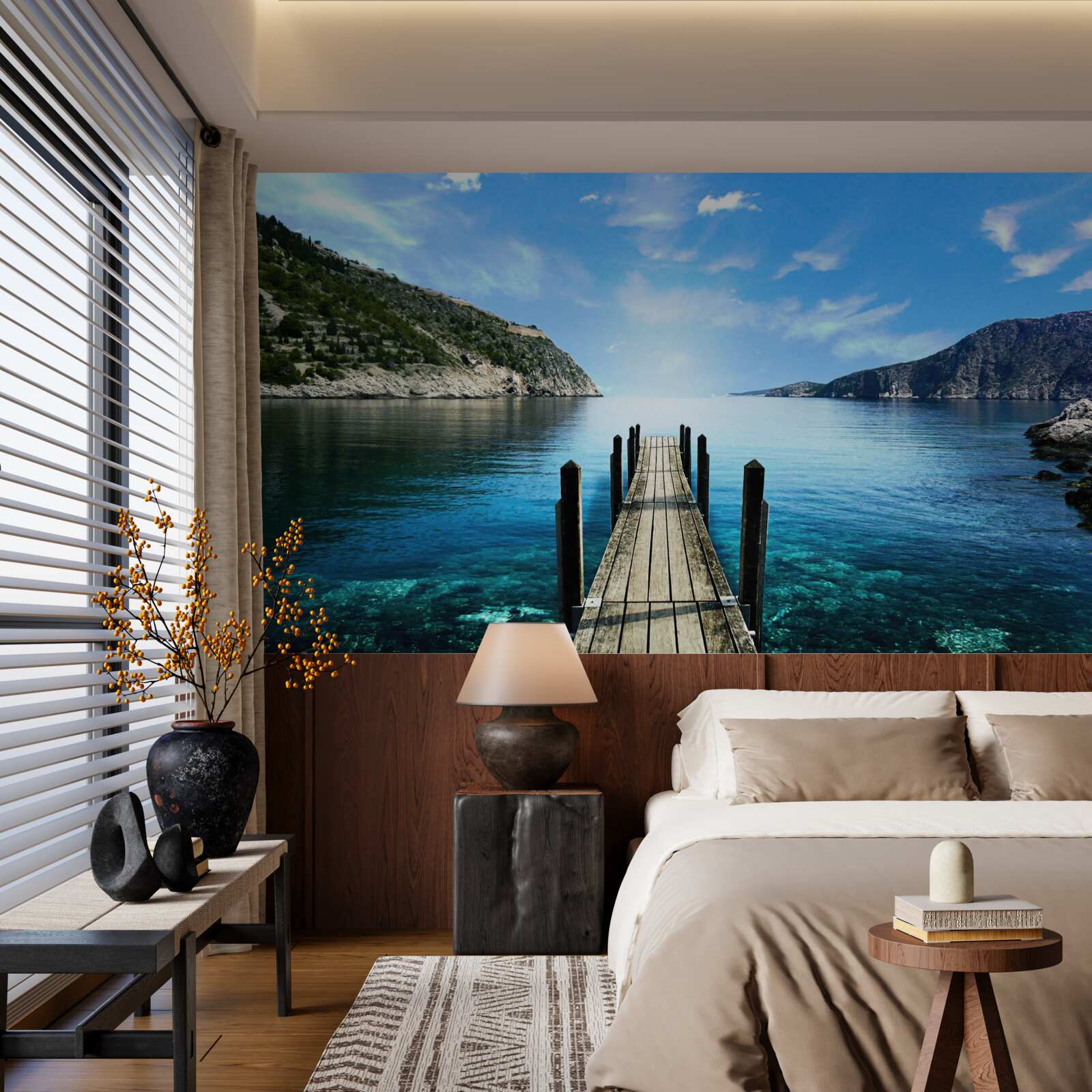 Papier peint passage menant à l'eau