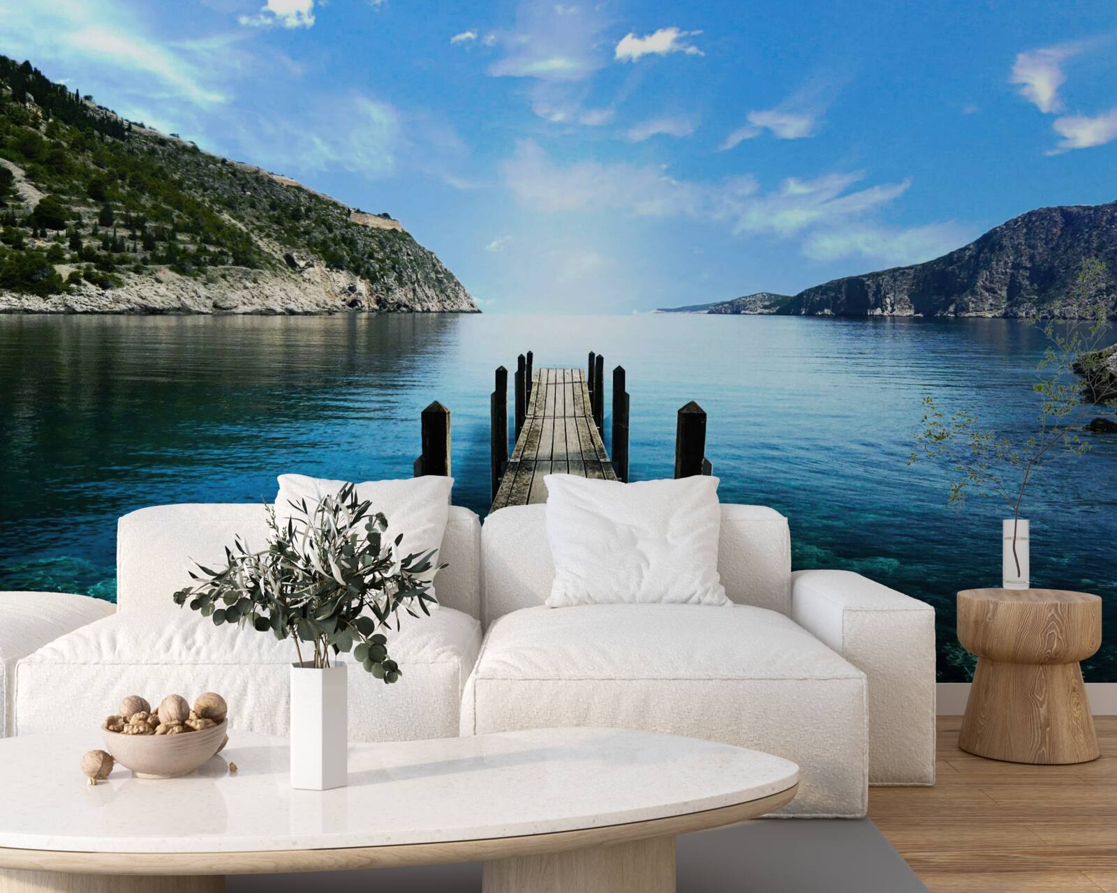 Papier peint passage menant à l'eau