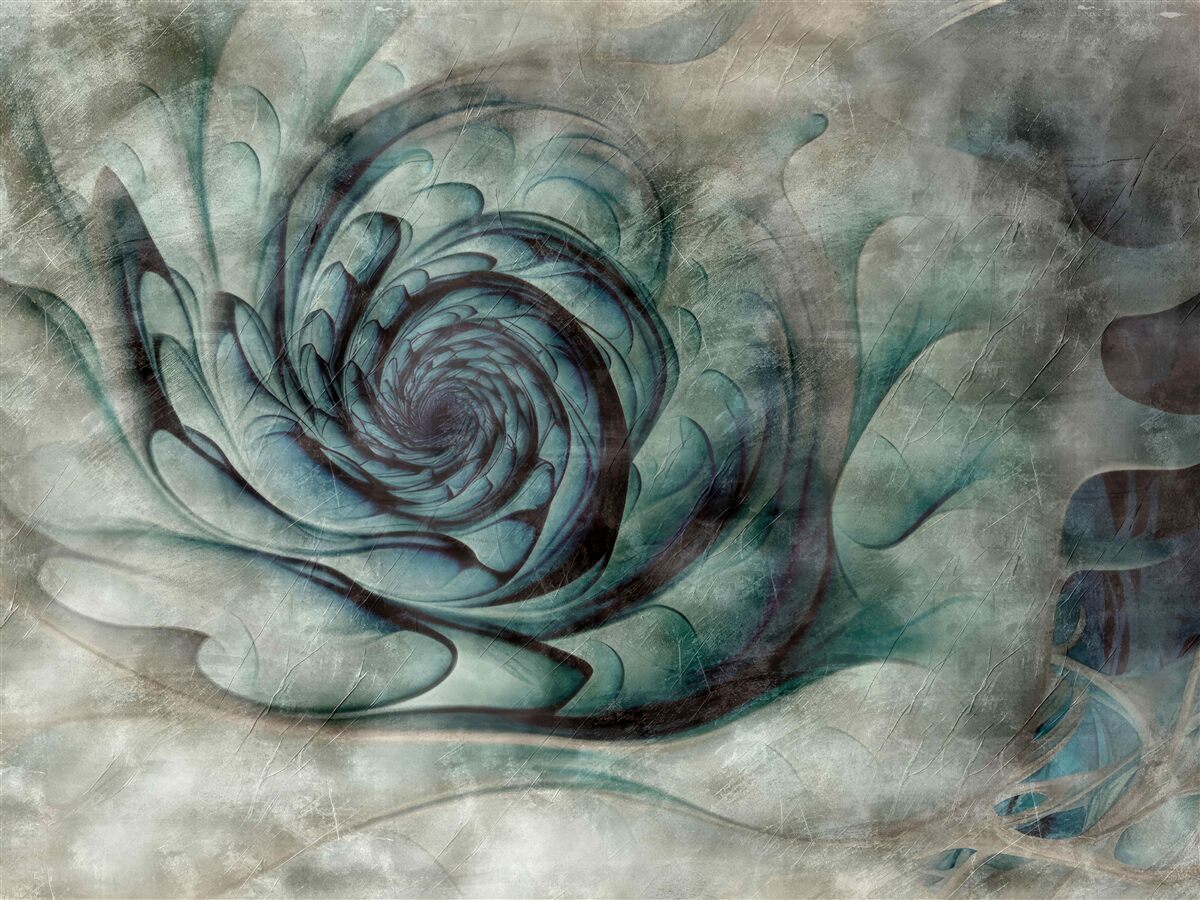 Papier peint coups de pinceau créant l'image d'une fleur