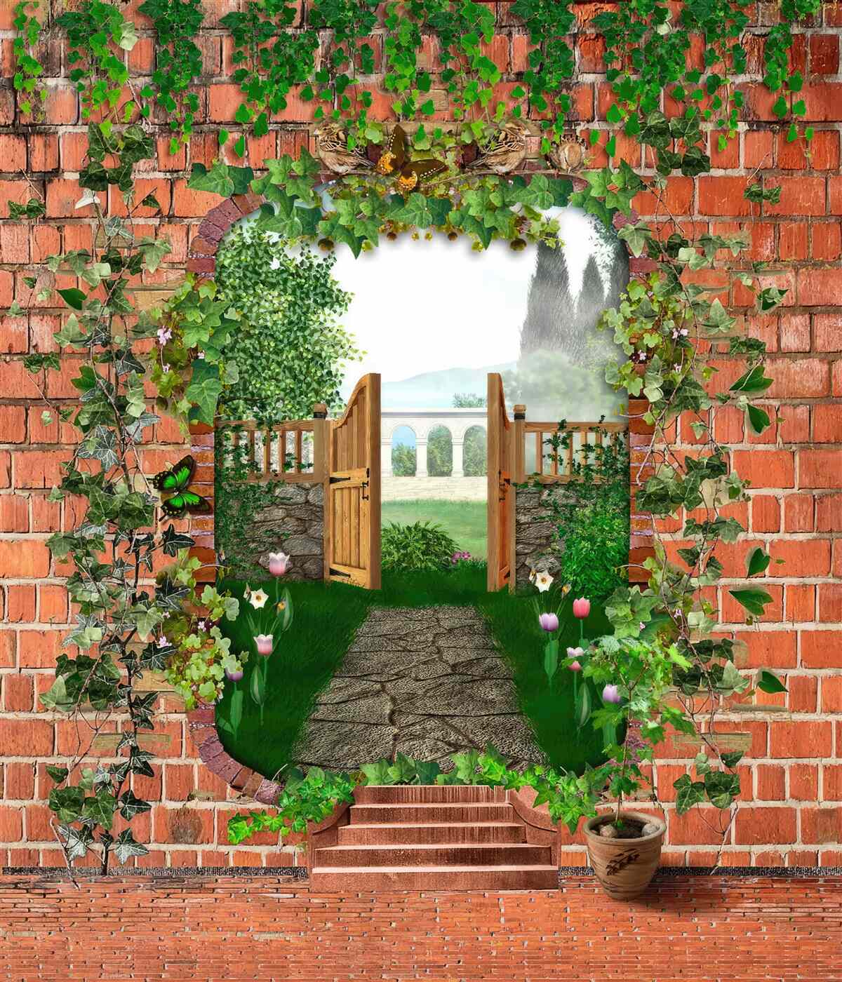 Papier peint un trou dans le mur qui ouvre la voie à un monde secret