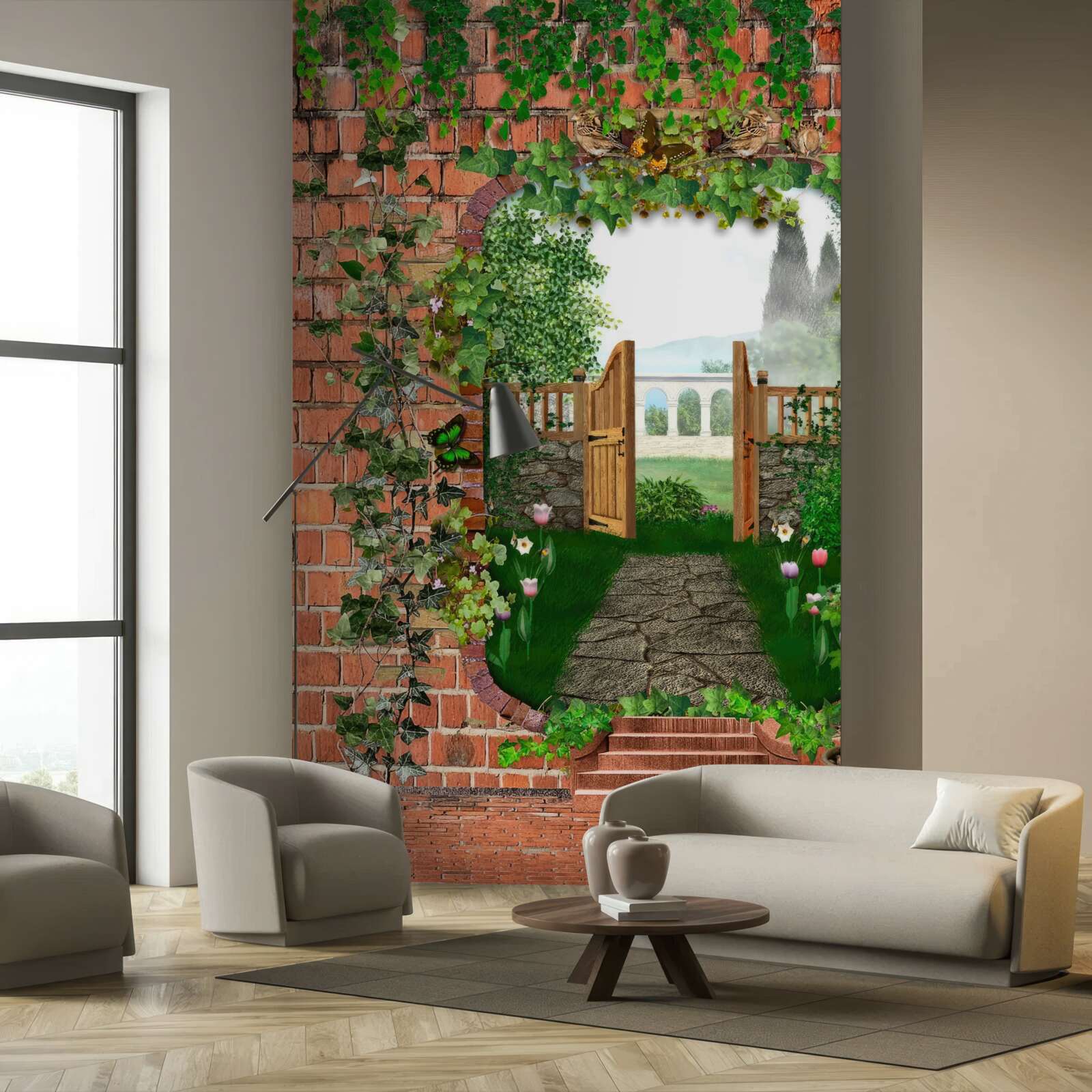 Papier peint un trou dans le mur qui ouvre la voie à un monde secret