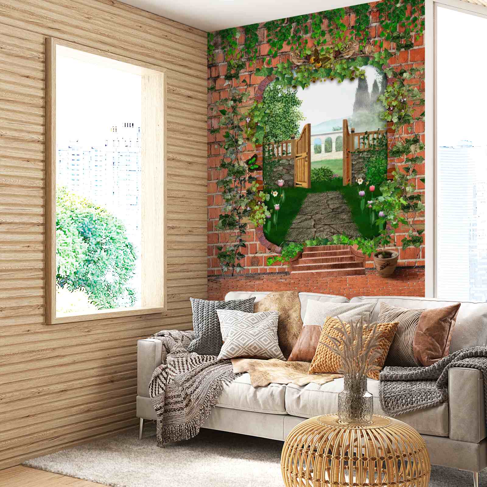 Papier peint un trou dans le mur qui ouvre la voie à un monde secret